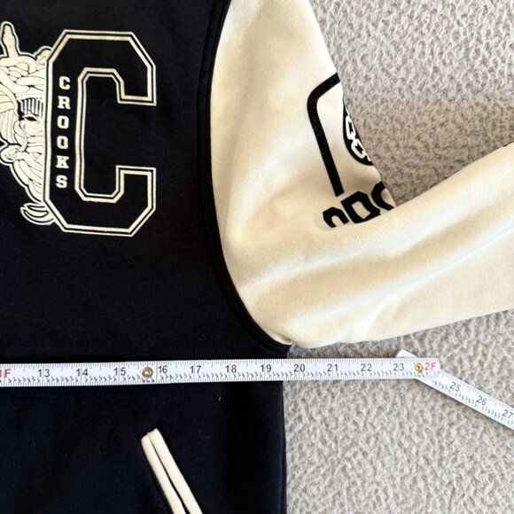 Crooks & Castles Jacket Black White Varsity Bomber Streetwear Logo - Picture 6 of 7